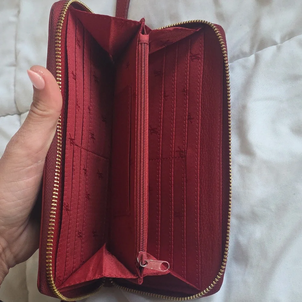 KENNETH COLE RED LEATHER & BRASS WRISTLET
